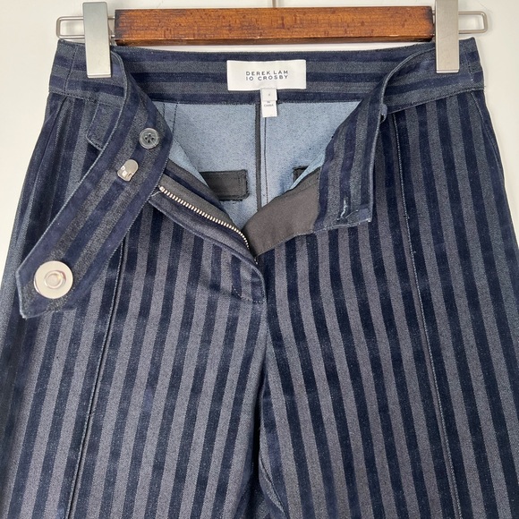 Derek Lam 10 Crosby, Size:2, Navy velvet striped pants 👖, EUC, Like new. - Picture 3 of 10
